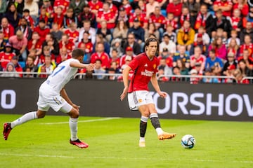 Álvaro Fernández, en acción contra el Leeds.