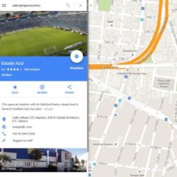 Google Maps te lleva al Estadio Azul si pones 'Subcampeonísimo' en el buscador.