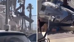Un helicóptero se estrella en plena playa en California y está apunto de caer sobre varias personas