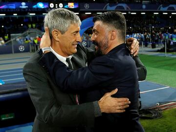 Quique Seti¨¦n y Gennaro Gattuso.