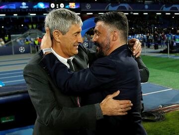 Quique Setién y Gennaro Gattuso.