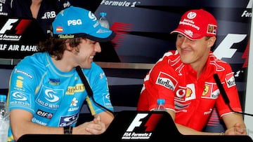 Alonso y Schumacher en Bahrain 2006.