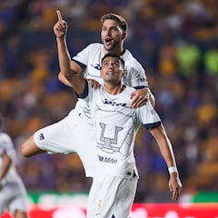 El primer gol y doblete del ‘Memote’ Martínez con Pumas