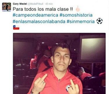 El polémico mensaje de Medel para responder a las críticas