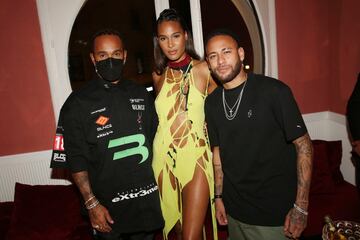 Lewis Hamilton, Cindy Bruna y Neymar.