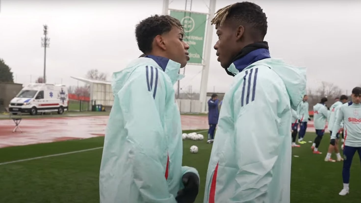 Calentón de Nico Williams con Lamine Yamal en el entreno: “¿Estás loco tú o qué?”