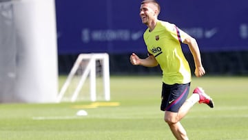 Sergi Roberto, en un entrenamiento post-confinamiento.