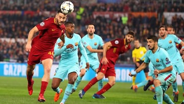 Manolas le marc&oacute; al Barcelona el gol decisivo en los cuartos de final de la Champions de 2018.