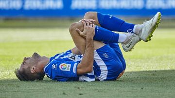 El delantero del Alavés, Rubén Sobrino, durante un partido.