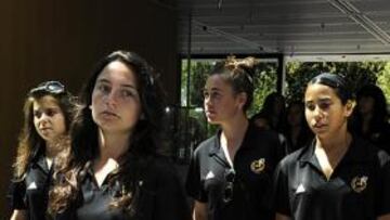 Las chicas, ayer en Nyon.