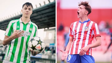 Paco Esteban y Sergio Esteban, triples goleadores con Real Betis y Atlético de Madrid en la Youth League.