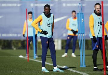 FC Barcelona's Ousmane Dembélé during training.