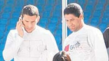 <b>APOYADO. </b>Maxi fue al Calderón y se marchó con su novia, Gaby.