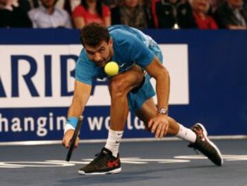 Grigor Dimitrov frente a Roger Federer en BNP Paribas.