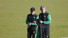 Pellegrini, en un entrenamiento.