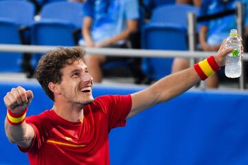 Así celebró Pablo Carreño la medalla de bronce