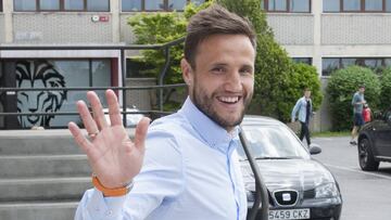 Gurpegui, en el aparcamiento de Lezama en el último día de entrenamiento.