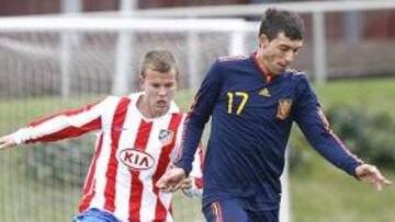 <b>CONTRA SUS COMPAÑEROS.</b> Borja marcó un gol a sus compañeros del Atlético B.