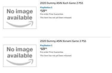 PS5: Amazon UK lista tres juegos de Koch Media, Konami y 2K