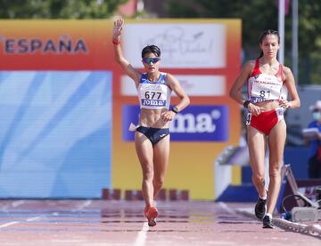Campeonato de Espa?a de Atletismo que se est¨¢ disputando en el estadio Juan de la Cierva en Getafe.