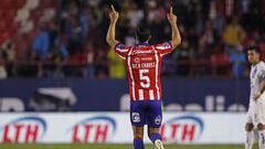 Ricardo Chavez celebrates his goal 1-0 of Atletico San Luis during the Quarterfinals first leg match between Atletico San Luis vs Rayados de Monterrey as part of Torneo Apertura 2023 Liga BBVA MX, at Alfonso Lastras Stadium, November 29, 2023, in San Luis Potosi, Mexico.