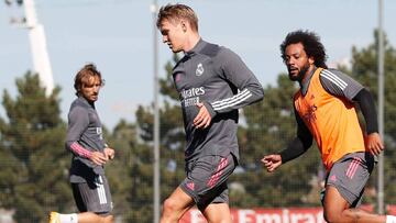 Martin Odegaard, en el entrenamiento previo al Real Madrid-Cádiz.