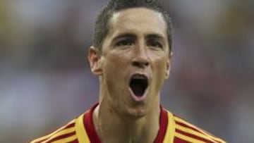 Torres celebra su gol ante Nigeria.