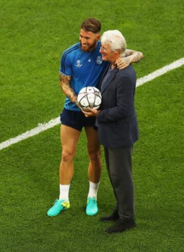 Sergio Ramos y el actor norteamericano.