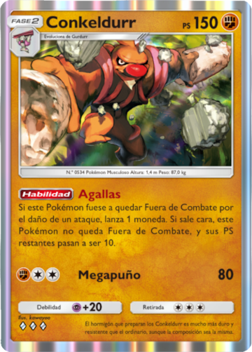 pokemon tcg pocket guardianes celestiales conkeldurr