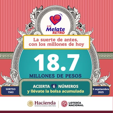 Resultados Melate Retro: números que cayeron hoy y premios del sorteo 1563 | 9 de septiembre del 2025