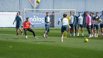 Entrenamiento del Málaga el pasado viernes.