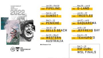 Calendario CT World Surf League 2022. 