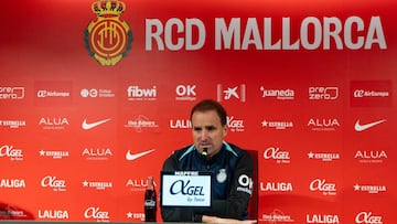 Jagoba Arrasate, entrenador del Mallorca en rueda de prensa.