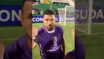 La fiesta del plantel calerano tras eliminar a Chapecoense