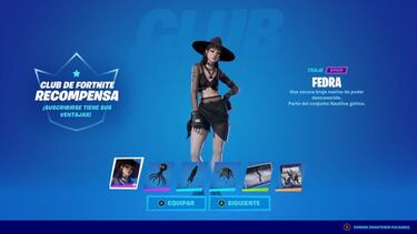 Club de Fortnite julio 2022: nueva skin Fedra ya disponible