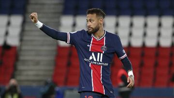 Neymar Jr of PSG celebrates his first goal during the French championship Ligue 1 football match between Paris Saint-Germain and SCO Angers on October 2, 2020 at Parc des Princes stadium in Paris, France - Photo Jean Catuffe / DPPI
 AFP7 
 02/10/2020 ONLY