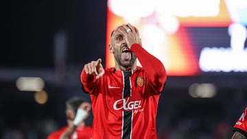 El delantero kosovar del Real Mallorca, Vedat Muriqi, celebrando un gol.