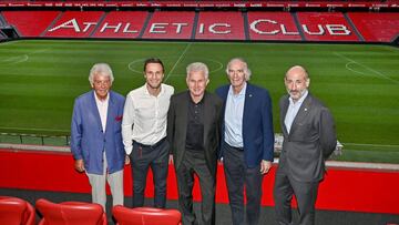 Lertxundi, Gurpegui, Heynckes, iribar y Elizegi, en San Mamés