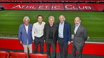 Lertxundi, Gurpegui, Heynckes, iribar y Elizegi, en San Mam&eacute;s 