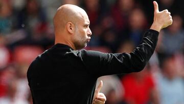 El técnico español del Manchester City, Pep Guardiola, durante un partido.