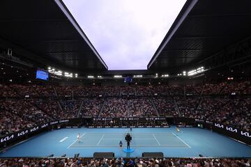 Vista general de la Rod Laver Arena durante el partido de seminfinales femenino entre Aryna Sabalenka y Paula Badosa.