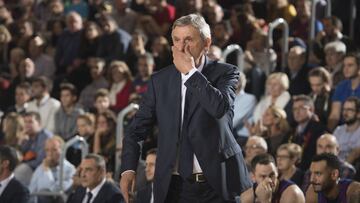 Pesic, muy concentrado ante el difícil encuentro del Barça Lassa ante el Fenerbahce.