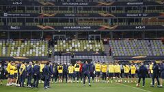 Las imágenes del entrenamiento del Villarreal en Gdansk