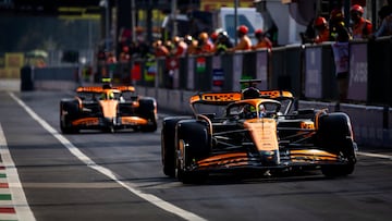 Oscar Piastri y Lando Norris en el GP de Italia 2025