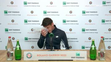 Camilo Ugo Carabelli, en la rueda de prensa de Roland Garros.