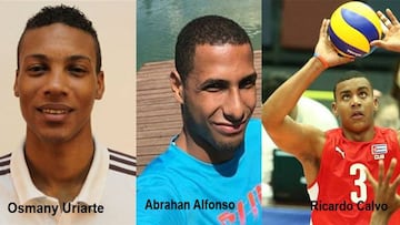 Osmany Uriarte, Abrahan Alfonso y Ricardo Calvo, acusados de violaci&oacute;n en Finlandia, donde estaban preparando con la selecci&oacute;n de Cuba de voley su concurso en los Juegos Ol&iacute;mpicos de R&iacute;o 2016.