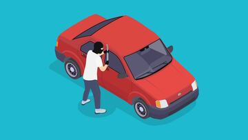 Esta ilustración da un ejemplo de una de las formas para el robo de autos en Estados Unidos.