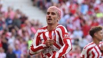 Antoine Griezmann celebra el primero de sus goles al Almería.