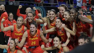 28/09/18 BALONCESTO BASKET FEMENINO 
 MUNDIAL TENERIFE 2018 CUARTOS
 CANADA - SELECCION ESPA&Ntilde;OLA ESPA&Ntilde;A 
  ALEGRIA CLASIFICACION SEMIFINALES CELEBRACION