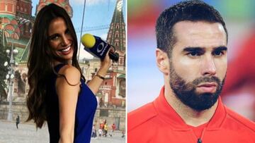 Imágenes de la periodista deportiva Lucía Villalón desde la Catedral de San Basilio de Moscú retransmitiendo el Mundial de Rusia y de Dani Carvajal con la selección española.